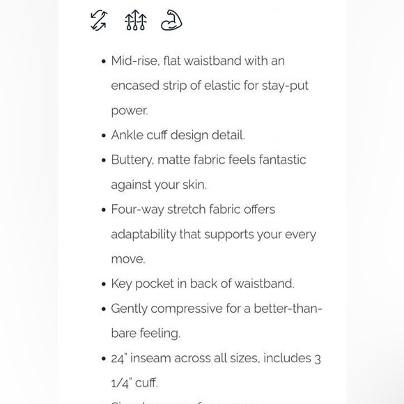 NEW Zyia Black Cuffed Mirage Mid Rise Leggings - Picture 3 of 4